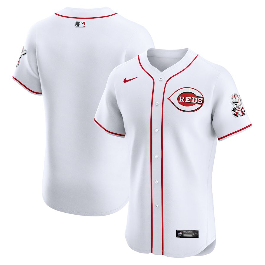 Men Cincinnati Reds Blank Nike White Home Elite MLB Jersey-0